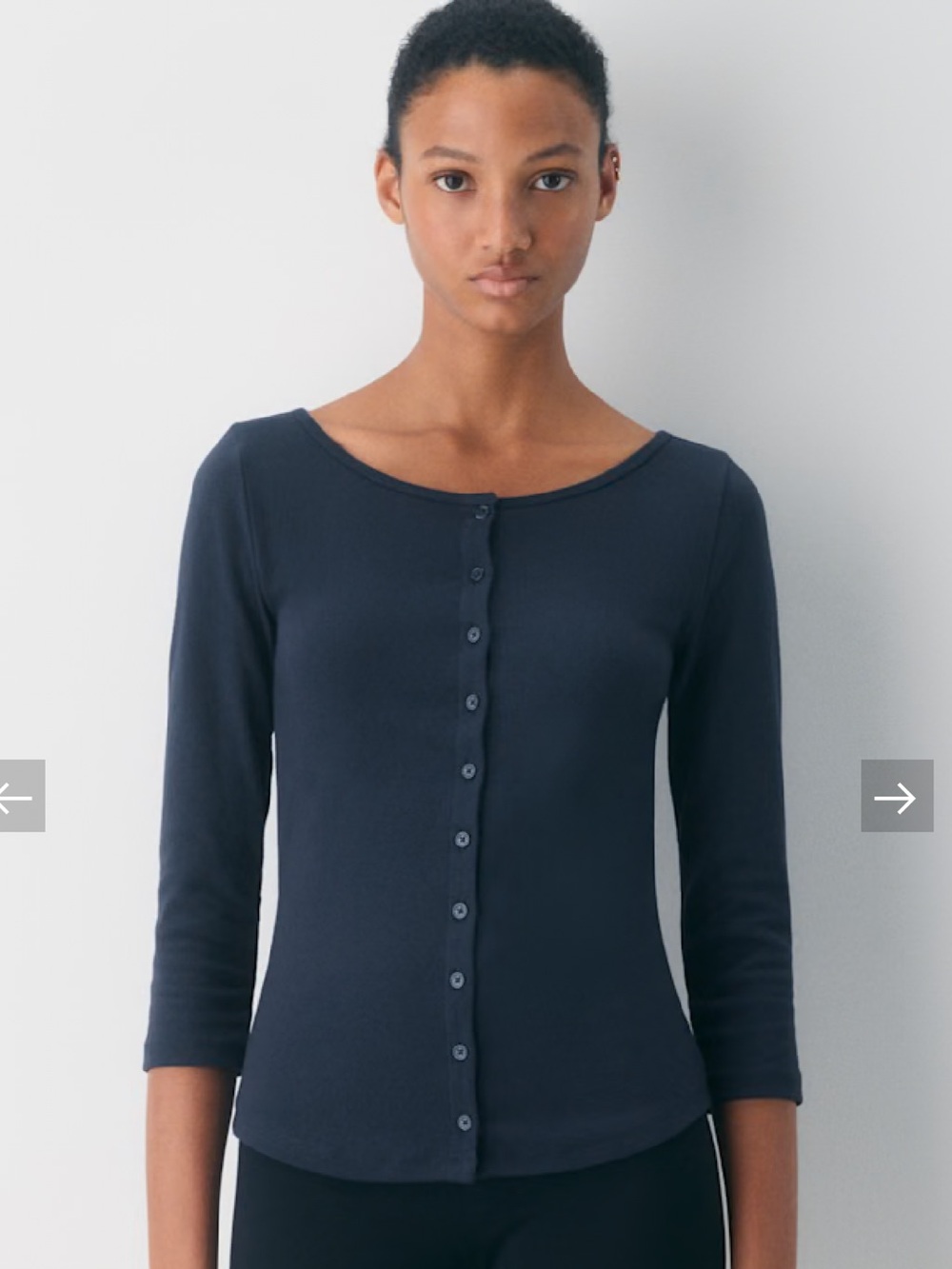 NWT Aritzia Sunday Best BestHug™ Belle Top in Admiral (Classic Dark Navy) sz XS